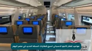 مواعيد قطار تالجو الإسباني أسرع قطارات السكة الحديد في مصر اليوم